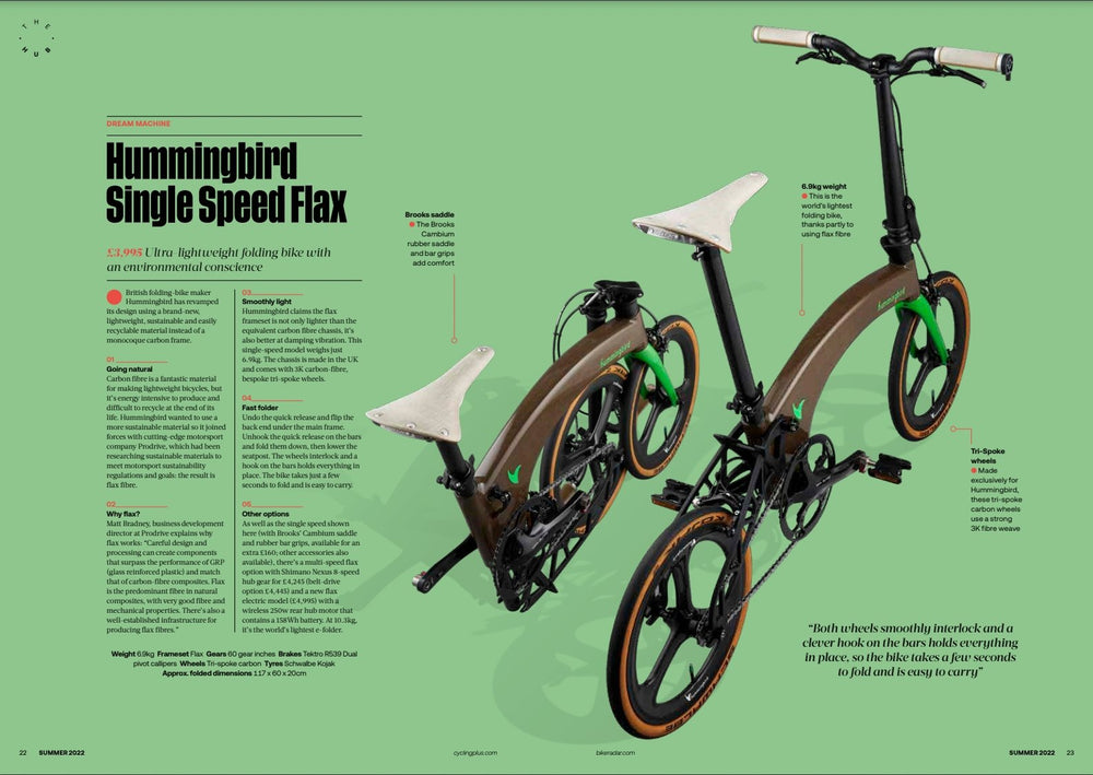 Cycling Plus Magazine Features Our Single Speed Flax bike!